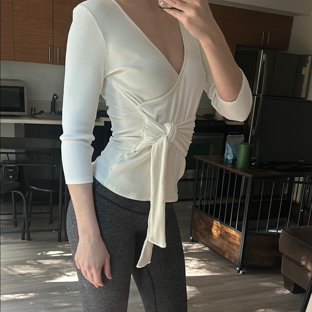 Elegant White Wrap Top